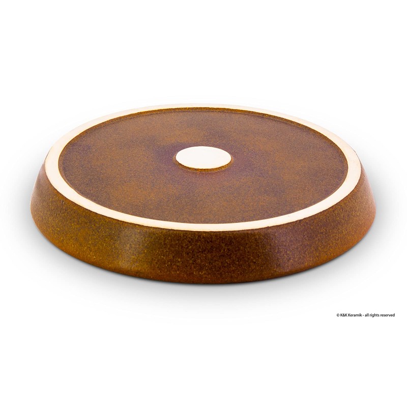 K&K Keramik Saucer Diameter 16 cm Brown Glossy Flower Pot