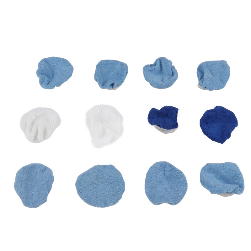 12pcs Car Polishing Pad Bonnet Set Strong Adsorbing Microfiber Synthetic