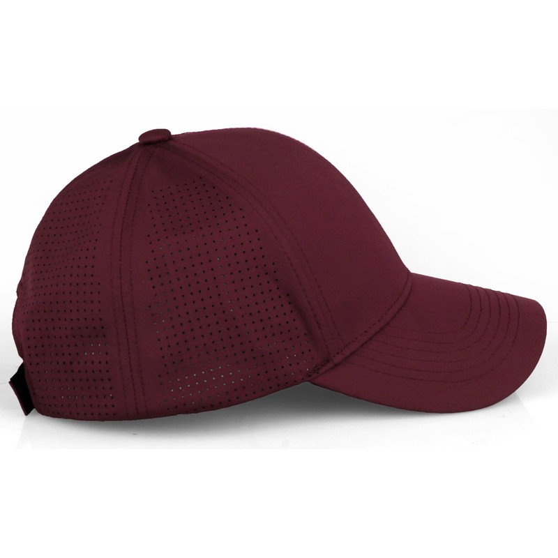Daxton Performance Cool Tech Baseball Hat - Burgundy Cap, Gold