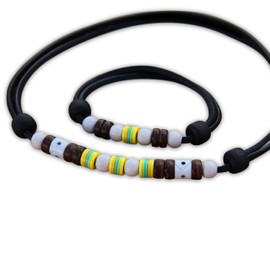 HANA LIMA Jewellery Set Surfer Bracelet Leather Bracelet Leather Chain Surfer Necklace, Leather, without stone