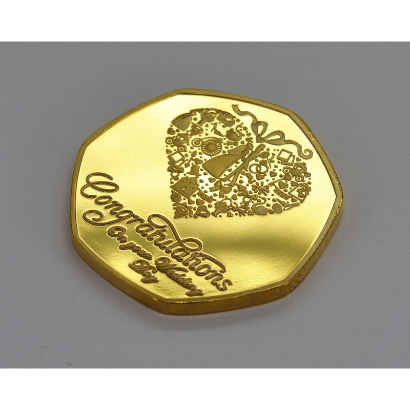 The Commemorative Coin Company CONGRATULATIONS ON YOUR WEDDING DAY 24ct