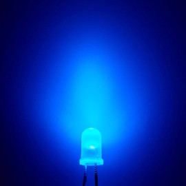 CHANZON 100 pcs 5mm Blue Diffused LED Diode Lights (Frosted Lens Round DC 3V 20mA) Lighting Bulb Lamps Electronics Components Indicator Light Emitting Diodes
