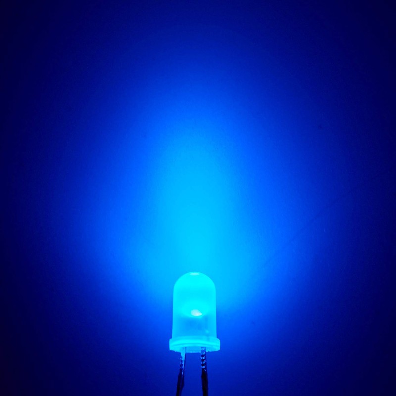 CHANZON 100 pcs 5mm Blue Diffused LED Diode Lights (Frosted
