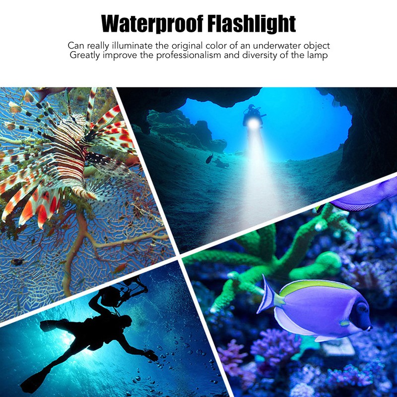 LED Diving Headlight Aluminum Alloy IPX8 Waterproof Super Bright 1500LM