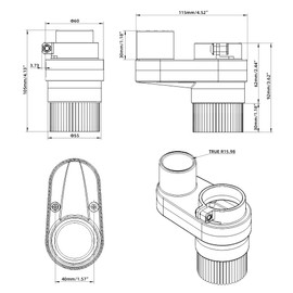 FoxAlien 42 mm Diameter Dust Shoe for Mastuer Pro, Masuter 3 and Masuter 4040 CNC Milling / Milling Machine with 42 mm Spindle Motor, Hose Diameter 38 mm