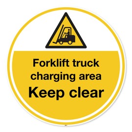 Forklift Charging Area Floor Safety Marker - Anti-Slip Vinyl Sticker - Wearhouse Factory Hazard Safety Signs