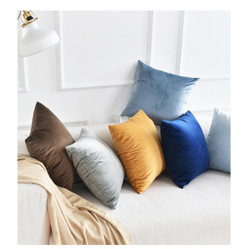 Andreannie Set of 4 Velvet Super Soft Comfortable Solid Decorative