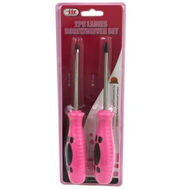 Generic 2 Pc Ladies Pink Screwdriver Set - Flat & Phillips Head - 4" x 1/4" & 4" x #2 - Home, DIY & Furniture