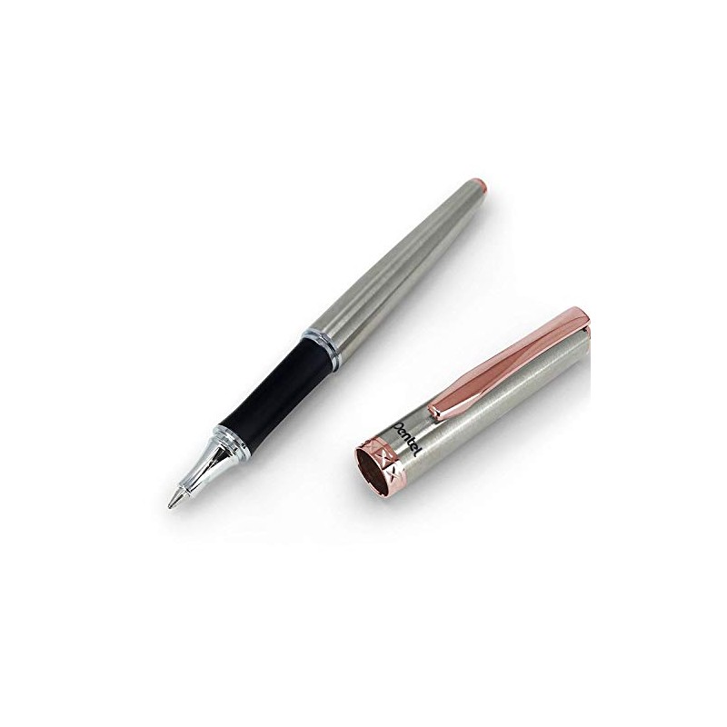 Pentel Sterling Symphony Silver Barrel Rollerball Black Ink Pen