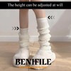 BENIFILE 2 Pairs White Black Leg Warmers 80s Y2k Ribbed