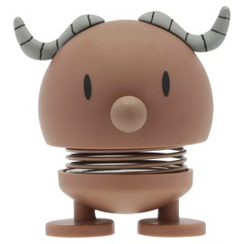 Hoptimist Soft Buffalo, Bobble Figure & Lucky Charm Scandinavian, Living Room & Desk Decoration, Office Gadget, Great Small Gifts, 4.5 x 5.8 x 7.6 cm, Small, Brown