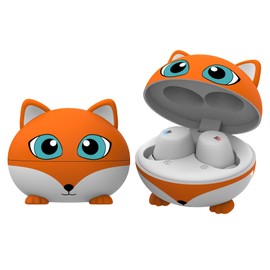 Kids Earbuds, Bluetooth 5.3 Wireless Earbuds for Kids with HiFi Stereo & Deep Bass, 30H Play Time Kids Headphones with Mic, In Ear Kids Earphones for Small Ears Canals, IPX6, Touch Control, Fox