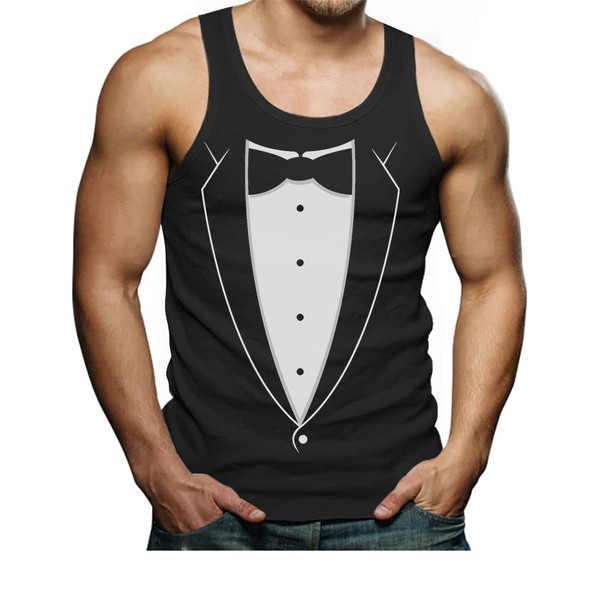 Tstars Printed Tuxedo Funny Tank Tops for Men Suit with