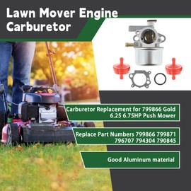 ALL-CARB Carburetor Replacement for Briggs Stratton 799866 Gold 6.25 6.75HP Push Mower 675 190cc Carburetor