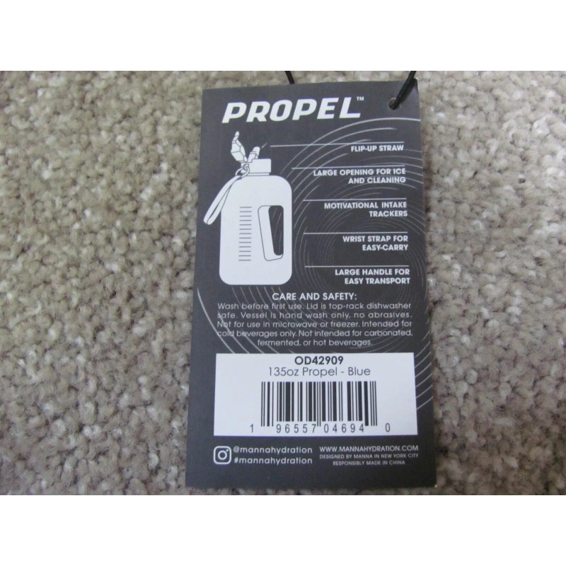 Manna Brand New Manna Propel Water Bottle, 135 Oz, Blue