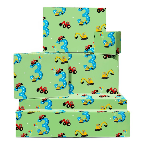 Happy 3rd Birthday Wrapping Paper - Boys Wrapping Paper -