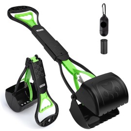 Nobleza Raccoglitrice per cani 60 cm Raccogli Cacche per Cane Portatile Pieghevole Dog Poop Scooper Con 1 Rotolo di Borse per escrementi e 1 Dispenser Manico Lungo Solido Dentato