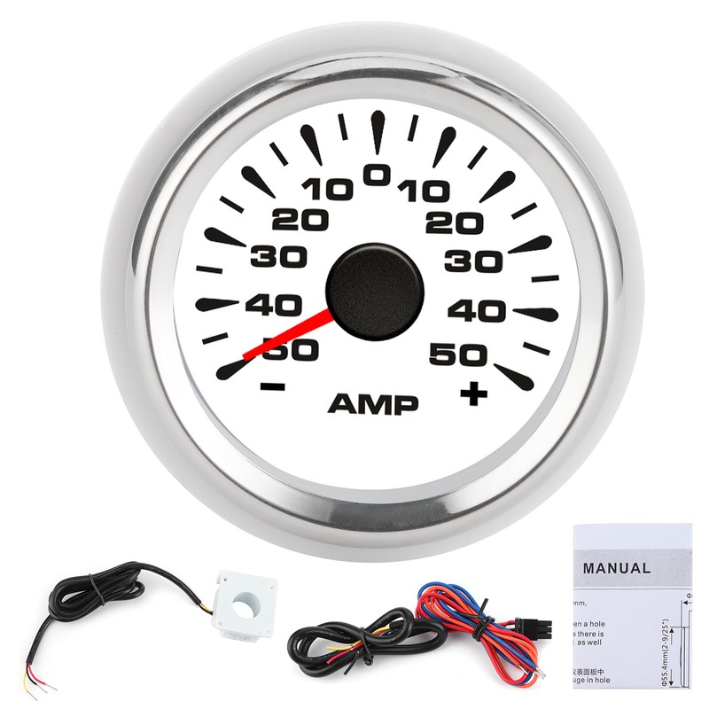 50A Ammeter AMP Gauge LCD Display Stepper Motor Ampere Meter