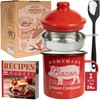 Bacon Grease Container with Strainer - With Food-Grade Silicone Spatula,