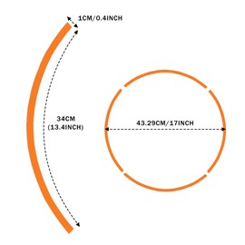 TOMALL 18pcs Lengthen 16"-19" Reflective Wheel Rim Stripe Decal for Motorcycle Wheels Car Cycling Bike Bicycle Night Safety Decoration Stripe Universal Reflective Sticker for Car (Orange)