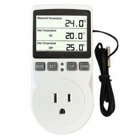 Plug in Thermostat Temperature Controller Electric Digital Thermostat Heating Cooling Mode Timer White