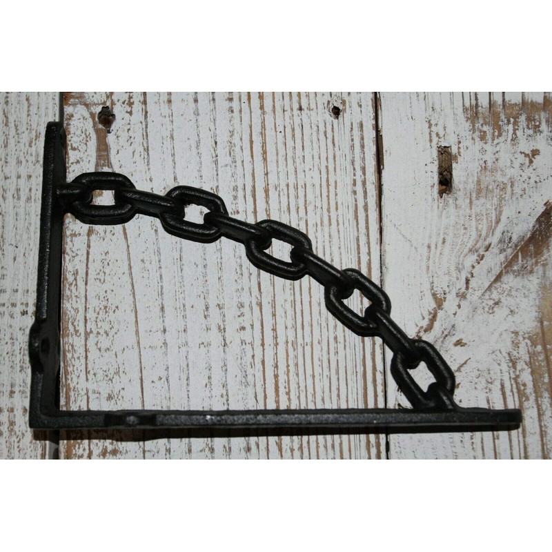 Masculine Mailbox Post Decor, Black Cast Iron Corner Brackets, 7