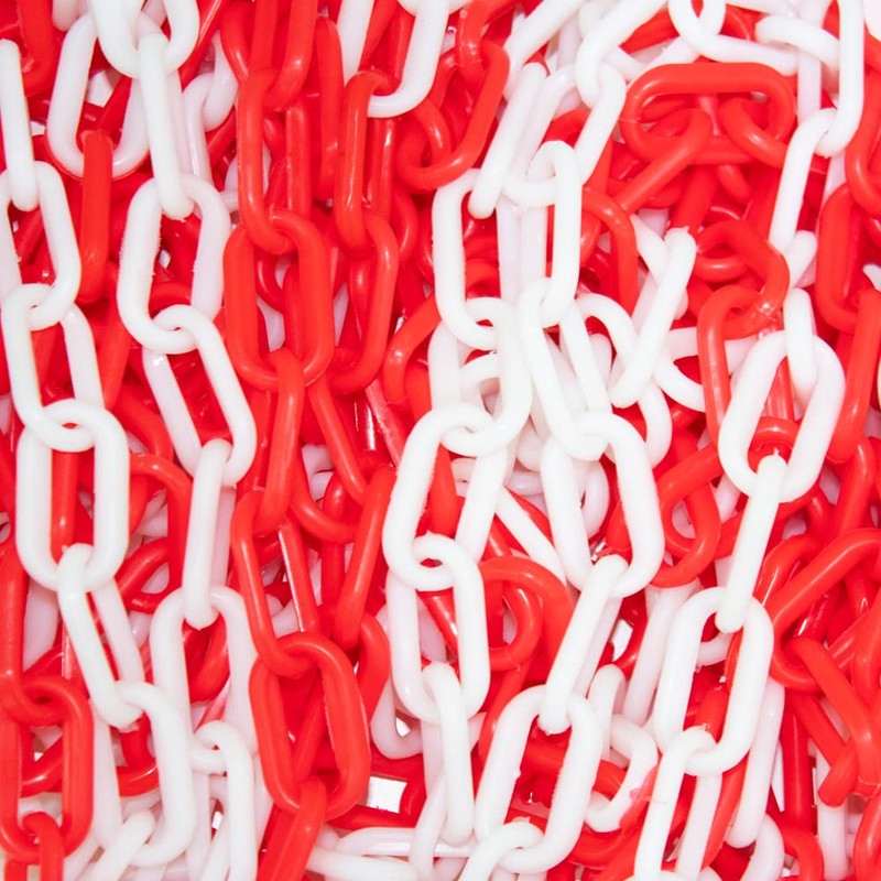 10 Meter 6MM Thickness Plastic Chain - Red & White,