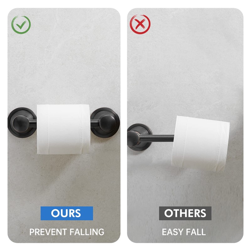 RUMOSE Toilet Paper Roll Holder Bathroom Flexible Pivoting Tissue Handle