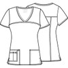 Cherokee Women's Workwear Core Stretch V-Neck Scrubs Shirt, Pewter, Medium