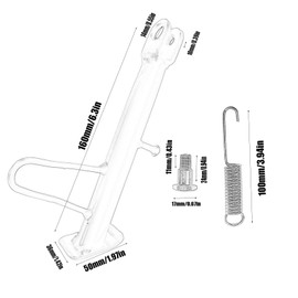 Universal Motorcycle Stainless Steel Kickstand Accessories Motor Scooter Modified Tripod Holder Kickstand Foot Side Support Stand Motor Scooter Motorbike Motocross Dit Pit Bike (14cm) (16cm)