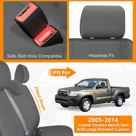 Kistrba Knitted Truck Seat Cover Compatible with 2005-2014 Toyota Tacoma, Front Bench Seat Cover with Large, Charcoal