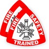 (2) Fire Safety Trained Helmet Stickers Decals Firefighter Rescue Paramedic