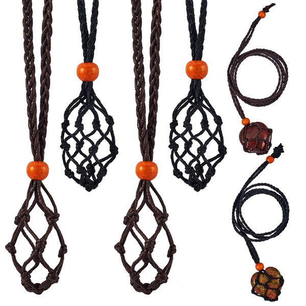 WEWAYSMILE 6 Pieces Crystal Necklace Holder, Necklace Cord Stone Holder,