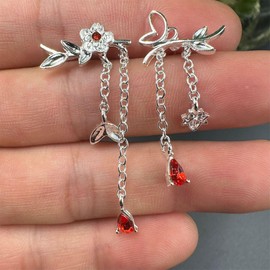 JinYu Heaven Official's Blessing Cosplay Necklace Earings Tian Guan Ci Fu Finger Ring Hua Cheng Xie Lian Couple Costume Jewelry, Zinc, No Gemstone