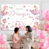 Balterever Dragon Baby Shower Backdrop for Girls 3 * 5ft