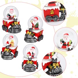 Suclain 4 Pcs 1.8 Inch Christmas Snow Globe Santa Claus Water Snow Globe Winter Snow Globe Lightweight Christmas Decorations Gift Red Green Christmas Tree Crystal Balls for Home Desk Decor