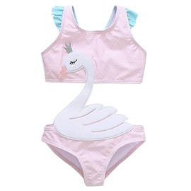 Coralup Little Girls One Piece Swimsuits Quick Dry Beach Swimwear Bathing Suits for Beach 3-4Years