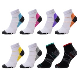 Meowoo Running Kompressionssocken 8 Paare Wandersocken Laufsocken Compression Socks Trekkingsocken für Herren Damen, Geeignet für Fußgröße 34-46 (S/M)