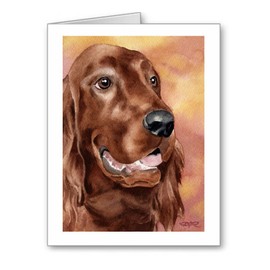 DJ Rogers Fine Art Irish Setter - Set of 10 Note Cards With Envelopes