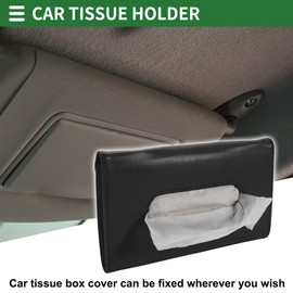 Motoforti Universal Car Standard Tissue Holder Tissues Box Cover Car Backseat Extra Large Tissue Organization, 23x12.5x3cm Faux Leather Black