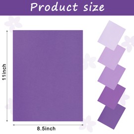 Whaline 50 Sheet 8.5 x 11 Inch Purple Card Stock Paper 5 Solid Lavender Colors Cardstock Paper Assorted Core Scrapbook Craft Paper for Print DIY Art Making School Office Spring Supplies, 65lb