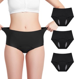 Women’s Incontinence Underwear Washable 150ml Super Absorbent Leak Proof Incontinence Underwear for Women Bladder Leak Underwear for Women Postpartum Incontinence Panties L-3pcs