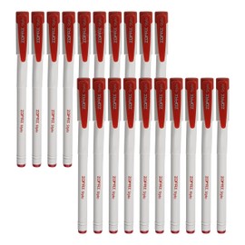ZOFAX Stylus Ballpoint Pens, RED, Medium Point (1.0mm), Pack of 20, Biros Ball Pens, Comfort Grip, Perfect Stic Pen for School Office Home Hospital Use
