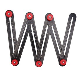 Aluminum Alloy Multi Angle Measuring Ruler Universal Opening Locator Measurement Tool for Carpentry Brick Tile Wood Glass Stone Architectural Engineering 6 Fold