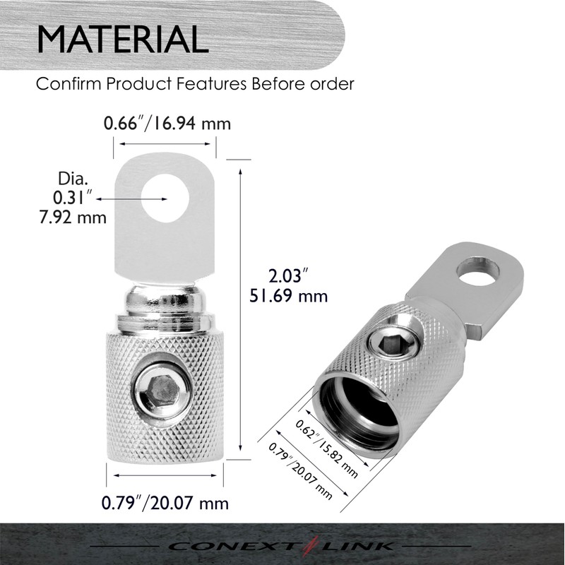 Conext Link RT0N-2 Set Screw Ring Terminal 2 Pack (1/0