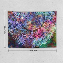 XBDDZSW - Tapiz de mandala de galaxia para recámara, retro, bohemio, geométrico, colorido, tapices para recámara, sala de estar, 40 x 30 pulgadas, 1 pieza