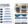 6-Piece Transparent Stackable Food Storage Containers with Blue Measurement Markings