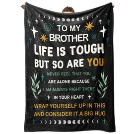 Craftique Gifts for Brother Blanket, Brother Birthday Gift, Big Brother Gifts, Brother Gifts from Sister Brother, Brother Gifts for Fathers Day, Christmas, to My Brother Blanket, 60"x50"
