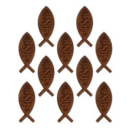 COTTVOTT Wooden Jesus Fish Ichthys Christian Charms Pendant for Boy Necklace, DIY Necklace/Keychain Making