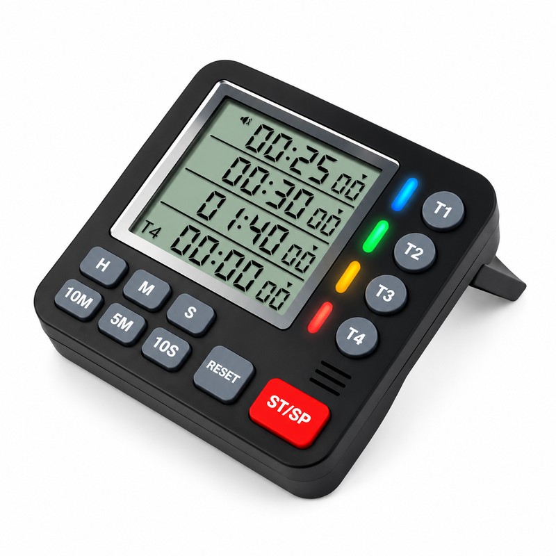 4-Channel Digital Kitchen Timer for Cooking & Study – LCD